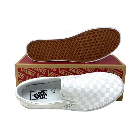 VANS Classic Slip-On Checkerboard True Women White Canvas Shoes Size VN000EYEX1L - Picture 6 of 11